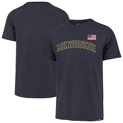 Men's '47  Navy Milwaukee Brewers Heritage U.S. Flag T-Shirt