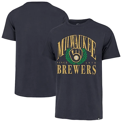 Men's '47 Navy Milwaukee Brewers Pitchout Franklin T-Shirt