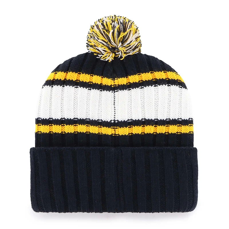 Men's '47  Navy Milwaukee Brewers Plateau Cuffed Knit Hat with Pom