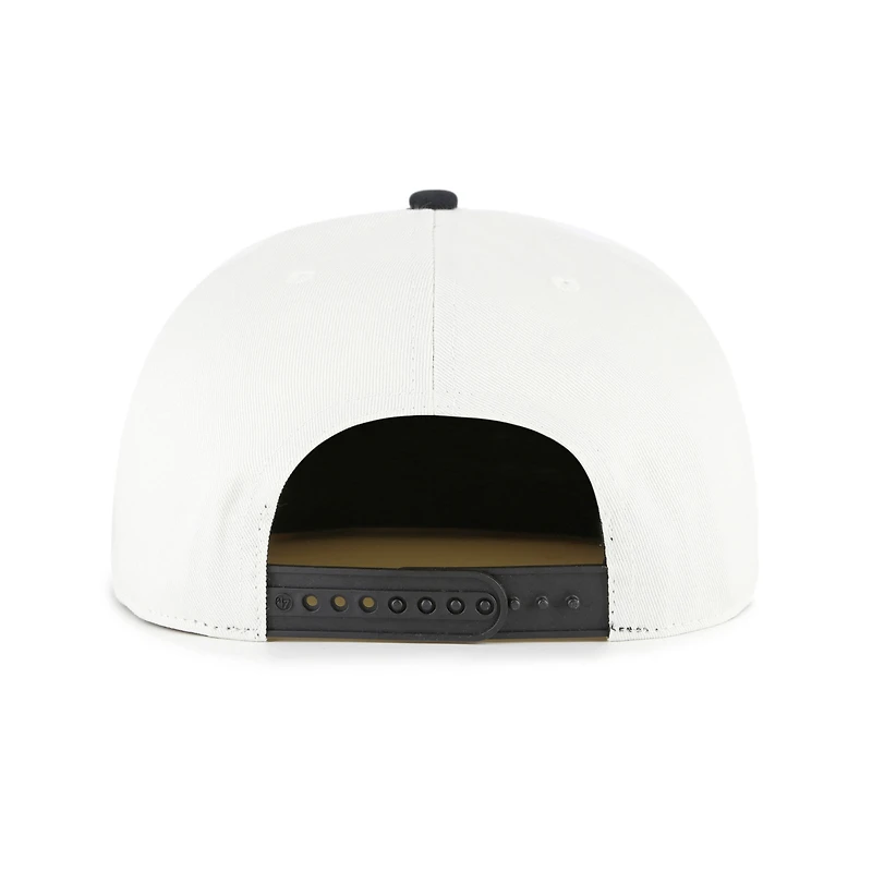 Men's '47 White/Black Milwaukee Brewers Foundation Captain Snapback Hat