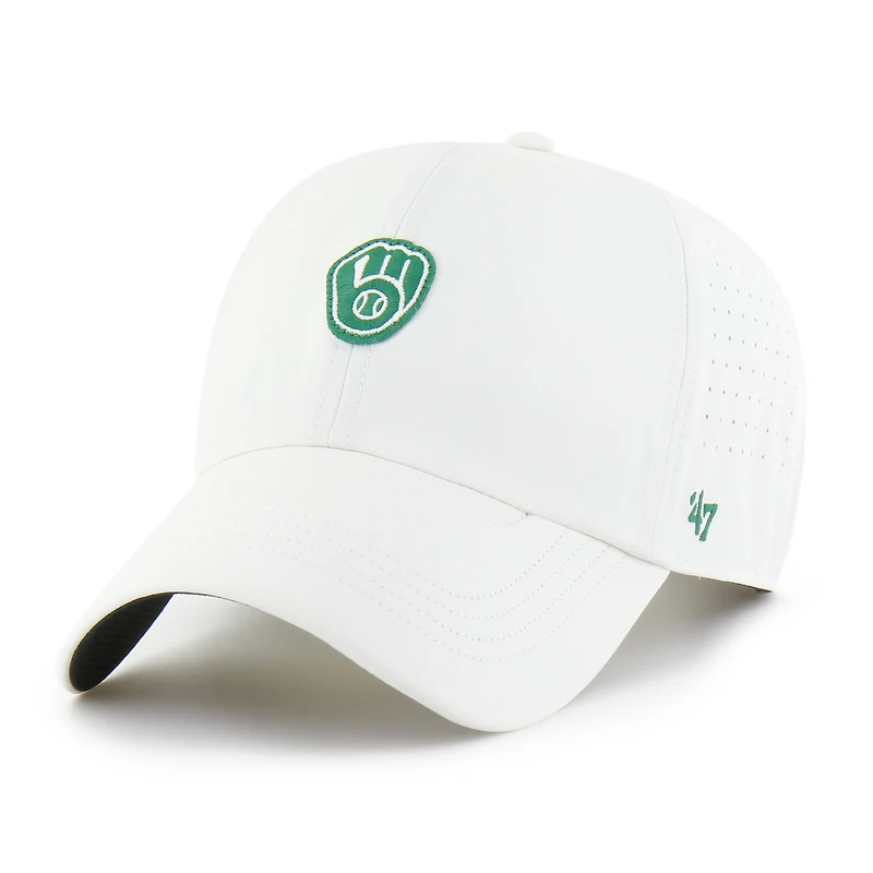 Casquette ajustable Milwaukee Brewers Elevated Greens Clean Up blanche n° 47 pour homme