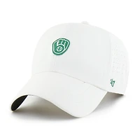 Casquette ajustable Milwaukee Brewers Elevated Greens Clean Up blanche n° 47 pour homme