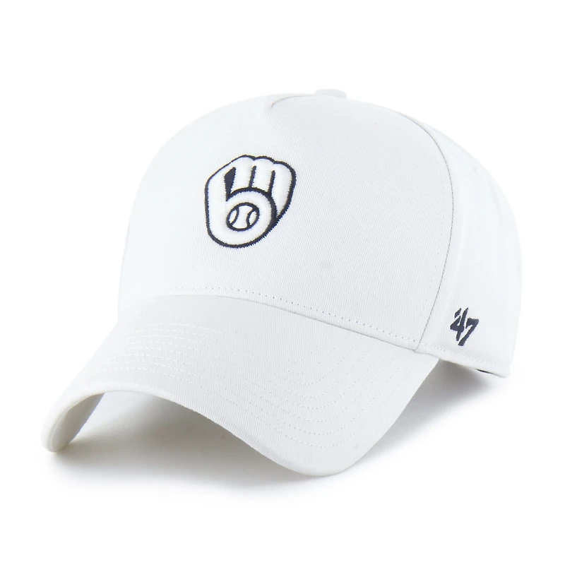 Casquette ajustable Foundational Pinch Offside blanche 47 des Milwaukee Brewers pour homme