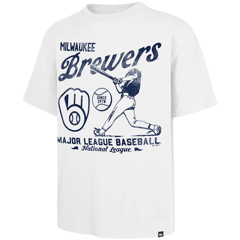 T-shirt blanc « 47 » pour homme, édition régionale des Brewers de Milwaukee