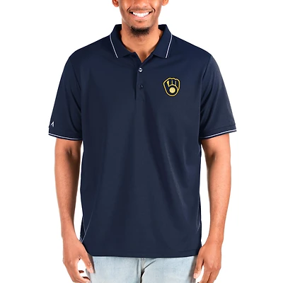 Polo Affluent bleu marine Antigua pour hommes Milwaukee Brewers Big & Tall