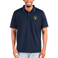 Polo Affluent bleu marine Antigua pour hommes Milwaukee Brewers Big & Tall