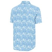 Chemise boutonnée Antigua bleu poudre pour homme, modèle Resort des Milwaukee Brewers
