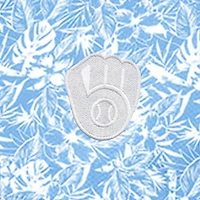 Chemise boutonnée Antigua bleu poudre pour homme, modèle Resort des Milwaukee Brewers