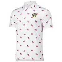 Polo Americana des Milwaukee Brewers d'Antigua pour hommes, blanc