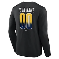 T-shirt à manches longues noir pour homme Milwaukee Brewers, domicile, personnalisé avec nom et numéro