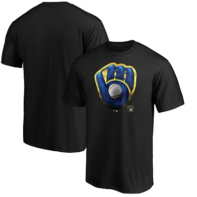 Men's  Black Milwaukee Brewers Midnight Mascot T-Shirt
