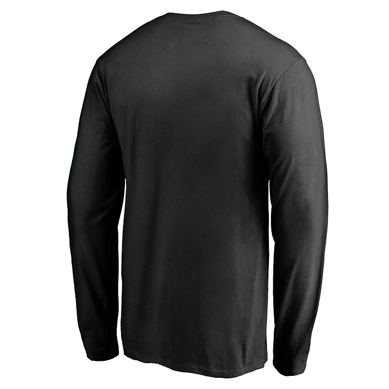 Men's Black Milwaukee Brewers Official Logo Long Sleeve T-Shirt