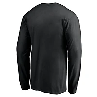 Men's  Black Milwaukee Brewers Official Logo Long Sleeve T-Shirt