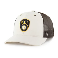 Casquette trucker ajustable Carhartt x '47 pour homme, coloris naturel/marron Milwaukee Brewers.