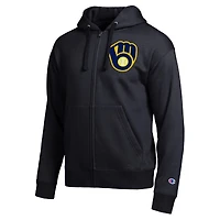 Men's Champion  Black Milwaukee Brewers All-Star Full-Zip Hoodie