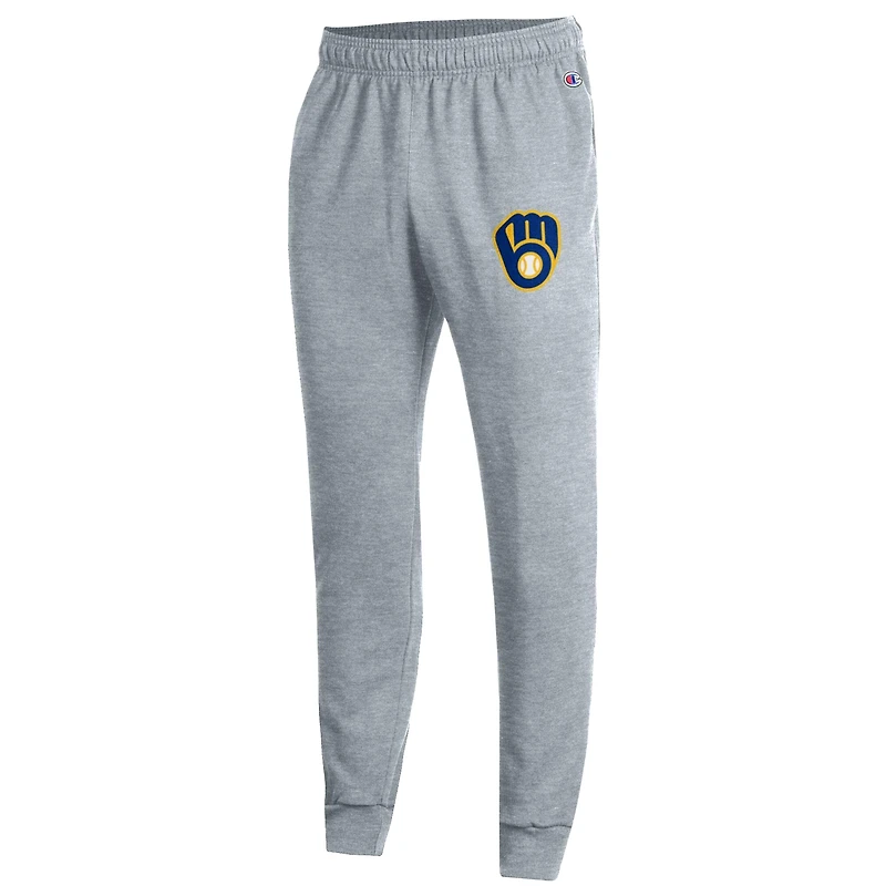 Men's Champion  Heather Gray Milwaukee Brewers Powerblend Joggers
