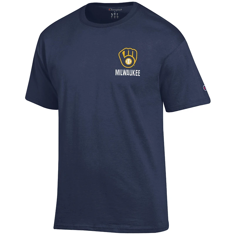 Men's Champion  Navy Milwaukee Brewers Jersey T-Shirt