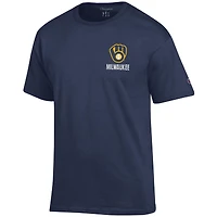 Men's Champion  Navy Milwaukee Brewers Jersey T-Shirt