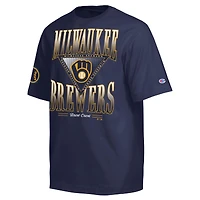 Men's Champion Navy Milwaukee Brewers Traditions Two Locations T-Shirt