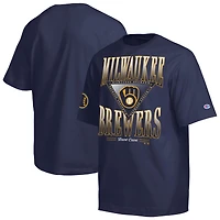 T-shirt Champion Navy Milwaukee Brewers Traditions Two Locations pour homme