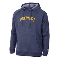 Men's Champion  Navy Milwaukee Brewers Triumph Tri-Blend Raglan Hoodie