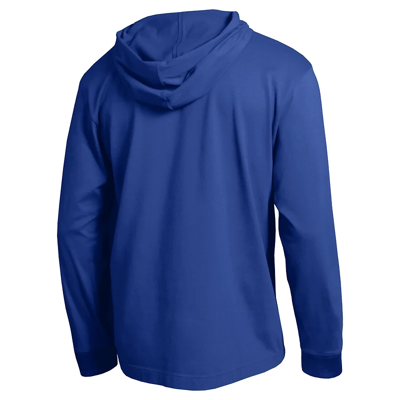 Men's Champion  Royal Milwaukee Brewers Cooperstown Hooded Long-Sleeve T-Shirt