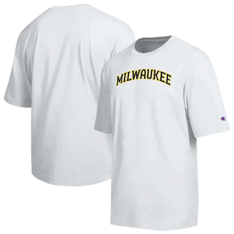T-shirt Champion blanc Milwaukee Brewers All Star avec logo en chenille arquée