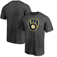 Men's  Charcoal Milwaukee Brewers Official Logo T-Shirt