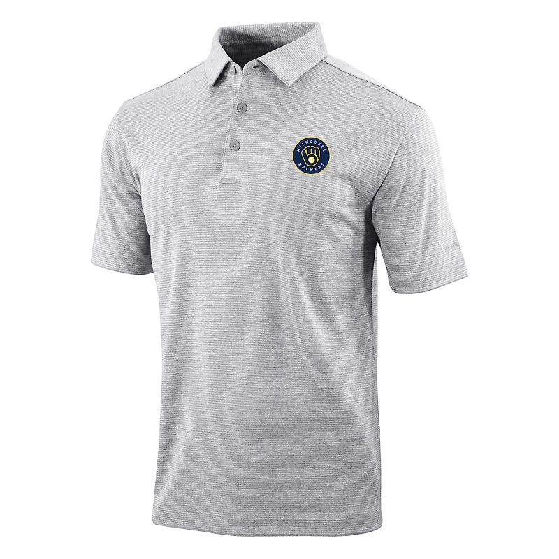 Men's Columbia Gray Milwaukee Brewers Omni-Wick Polo