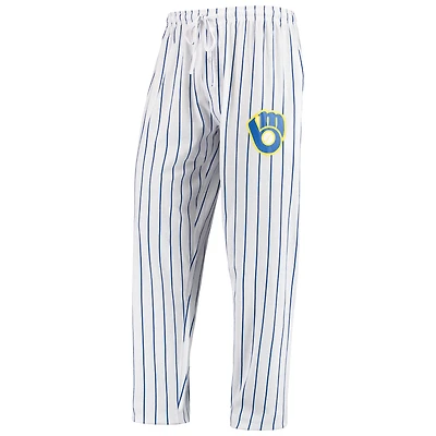 Pantalon de détente Vigor des Milwaukee Brewers Concepts Sport pour homme, blanc et marine