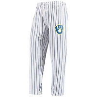Pantalon de détente Vigor des Milwaukee Brewers Concepts Sport pour homme, blanc et marine