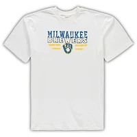 Men's Concepts Sport White/Royal Milwaukee Brewers Big & Tall Pinstripe Sleep Set