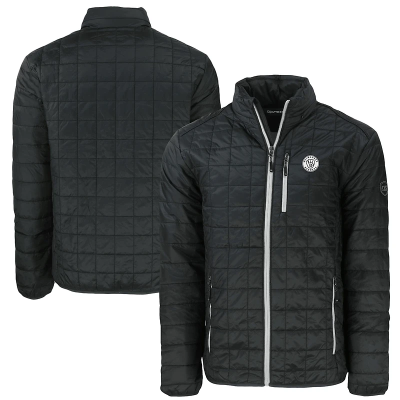 Veste matelassée isolante PrimaLoft Rainier Eco noire pour homme Cutter & Buck des Milwaukee Brewers, grande taille