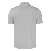 Men's Cutter & Buck Gray Milwaukee Brewers Big Tall Pike Eco Tonal Geo Print Stretch Recycled Polo