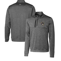 Men's Cutter & Buck  Gray Milwaukee Brewers Stealth Heathered Quarter-Zip Pullover Top