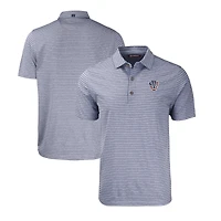 Polo extensible recyclé à rayures et chiné Forge Eco pour homme, bleu marine chiné, motif étoiles Milwaukee Brewers, grandes tailles