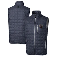 Gilet matelassé zippé Rainier pour homme, bleu marine chiné, des Milwaukee Brewers, de grande taille