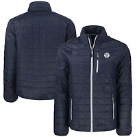 Men's Cutter & Buck Navy Milwaukee Brewers Big Tall Rainier Eco Insulated Puffer PrimaLoft Full-Zip Jacket
