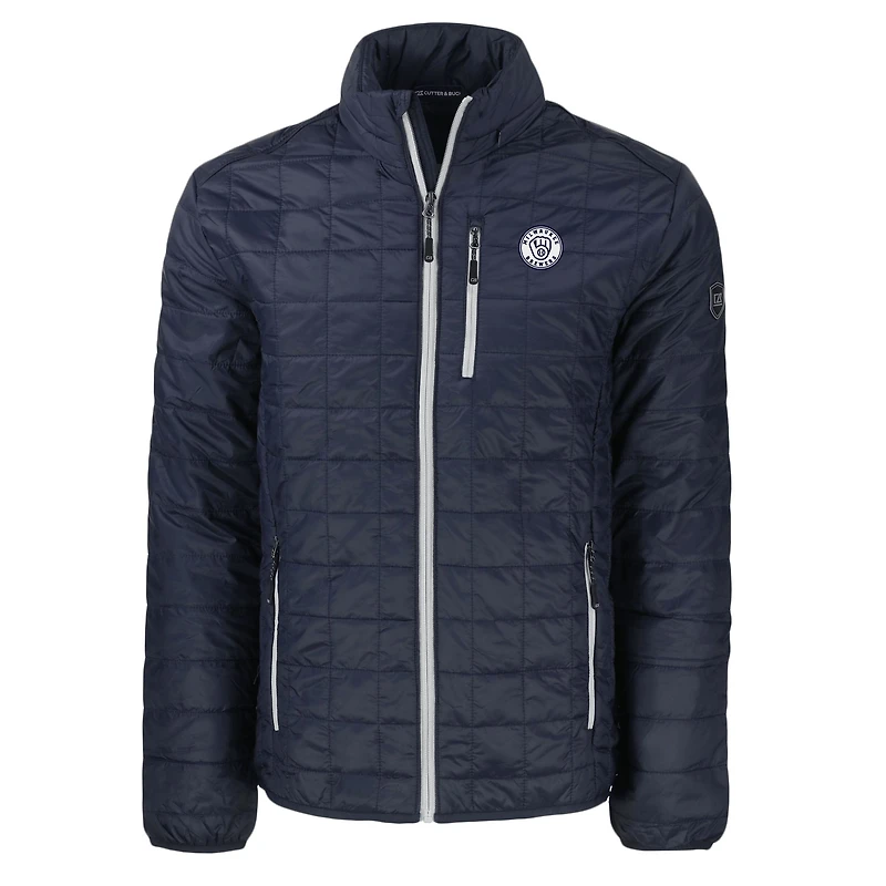 Doudoune zippée intégrale Cutter & Buck Navy Milwaukee Brewers Rainier Eco pour homme