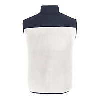 Gilet zippé en polaire Sherpa Cascade Eco pour homme, blanc/bleu marine, Cutter & Buck, des Milwaukee Brewers
