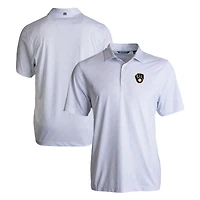 Men's Cutter & Buck White Milwaukee Brewers Pike Eco Pebble Print Stretch Recycled Polo