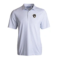 Men's Cutter & Buck White Milwaukee Brewers Pike Eco Pebble Print Stretch Recycled Polo