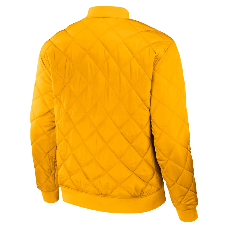 Men's Darius Rucker Collection by Fanatics Black/Gold Milwaukee Brewers Reversible Full-Zip Bomber Jacket
