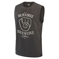 Men's Darius Rucker Collection by Fanatics  Charcoal Milwaukee Brewers Muscle Tank Top