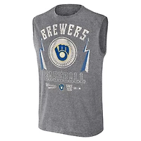 Collection Darius Rucker pour hommes par Fanatics Charcoal Milwaukee Brewers Débardeur musculaire coupe décontractée