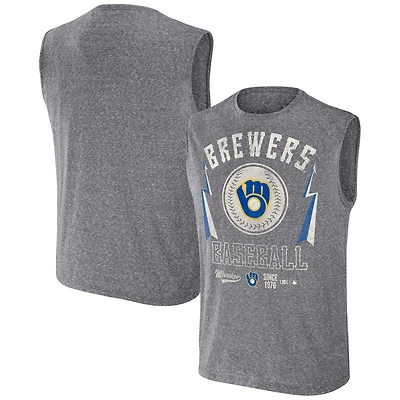 Collection Darius Rucker pour hommes par Fanatics Charcoal Milwaukee Brewers Débardeur musculaire coupe décontractée