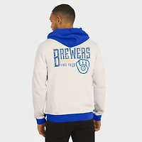 Sweat à capuche zippé en polaire crème pour homme Darius Rucker Collection by Fanatics des Milwaukee Brewers