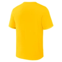 Men's Darius Rucker Collection by Fanatics Navy/Gold Milwaukee Brewers Two-Way Ringer Reversible T-Shirt
