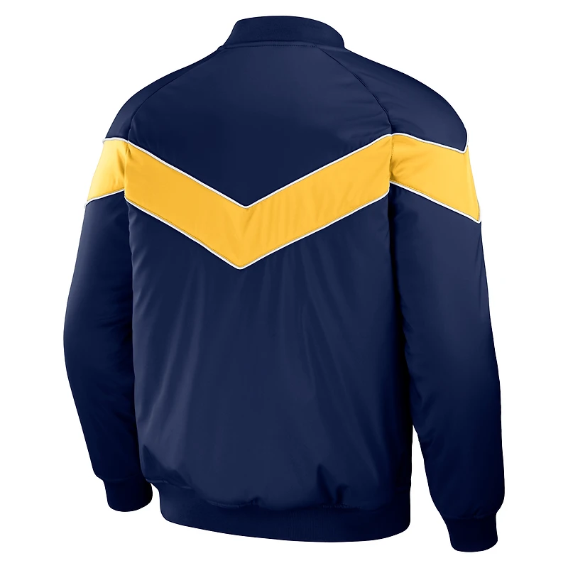 Collection Darius Rucker pour hommes par Fanatics - Veste de baseball à bouton-pression intégrale raglan des Milwaukee Brewers Milwaukee, bleu marine