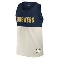 Débardeur color block de la collection Darius Rucker pour hommes par Fanatics, bleu marine, Milwaukee Brewers